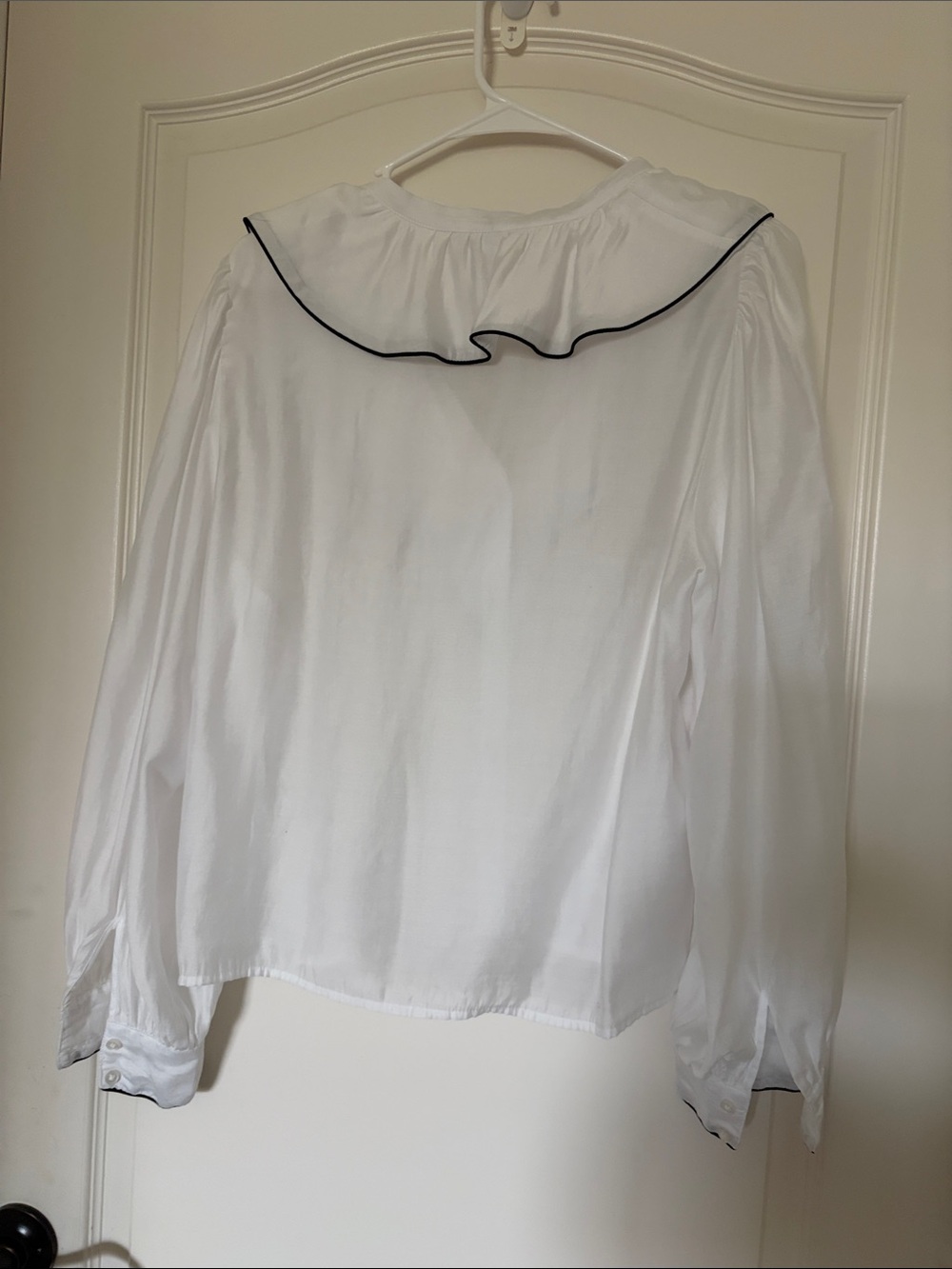 H&M White Ruffle-Trim Button Front Blouse - Picture 6 of 11